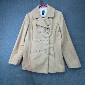 Gap Womens Double-Breasted Peacoat Tan Size Medium